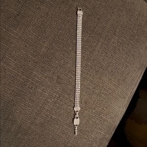 Elegant Silver and Crystal Bracelet